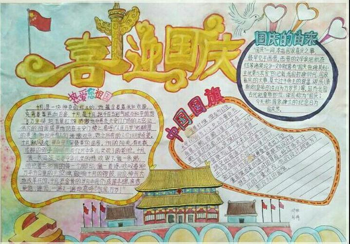为庆祝中华人民共和国成立七十周年祖国70周年华诞庆国庆手抄报3