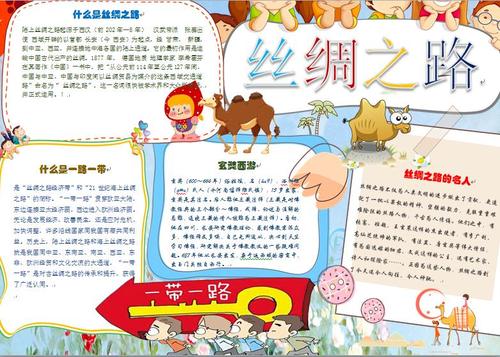 偏重文字内容简约丝绸之路手抄报