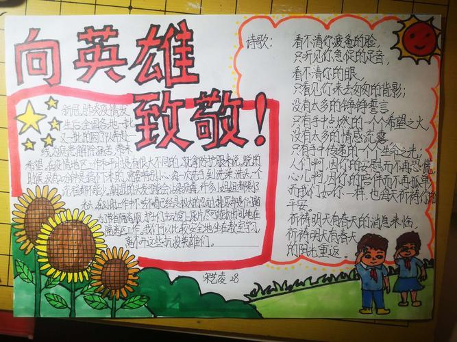 这是我做的我心中的英雄手抄报我敬佩疫情期间的医护人员.