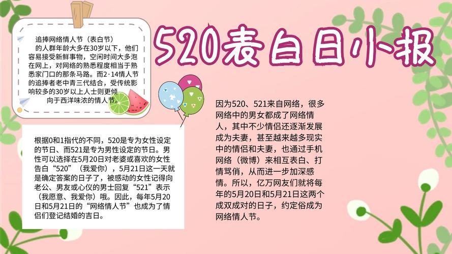 表白于男生的手抄报小学生的手抄报