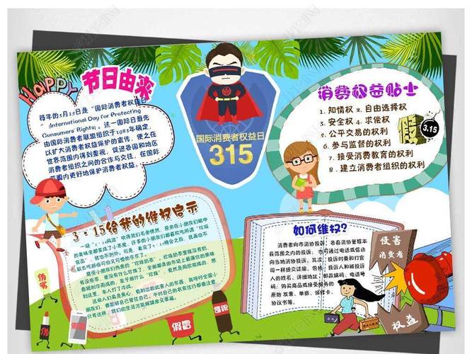 原创ps诚信315消费者权益日打假维权电子小报手抄报版权可商用 原创ps诚信315消费者权益日打假维权电子小报手抄报版权可商用