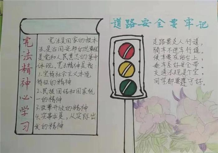 宪法精神必学习道路安全要牢记手抄报图片