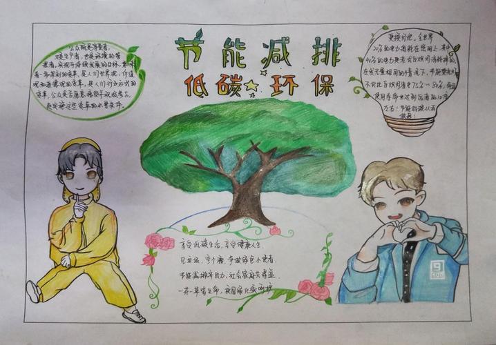 节能减排低碳生活手抄报 享受健康人生