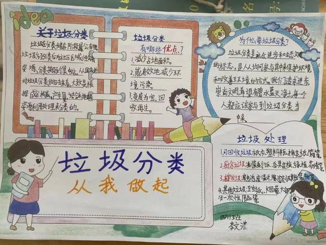 新三鑫高品质垃圾分类一小步低碳生活一大步三鑫小学部垃圾分类手抄报