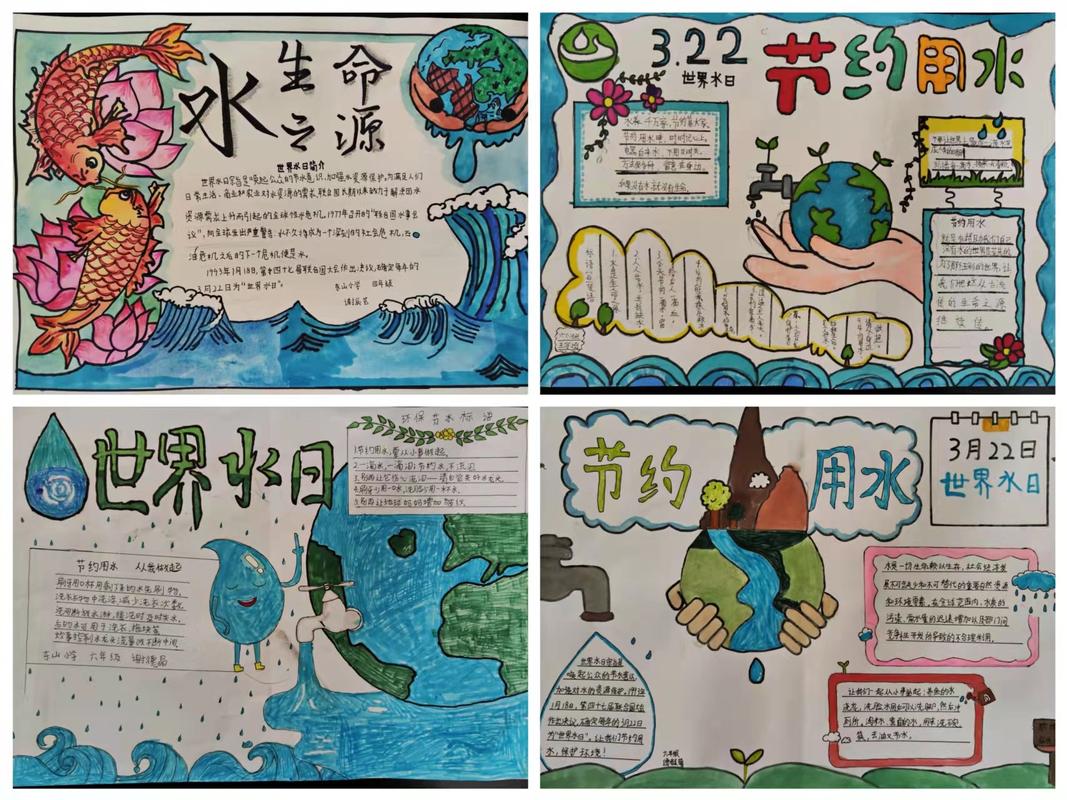 和平乡东山小学举行 世界水日 主题手抄报评比活动