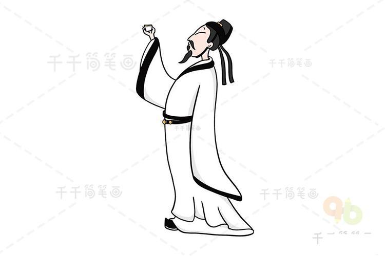 浪漫主义诗人号青莲居士静夜思李白简笔画李白和杜甫的简笔画手抄报