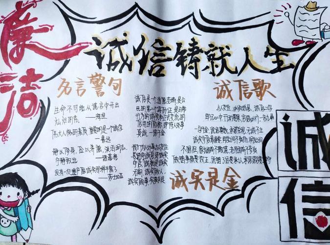 诚信手抄报资料内容关于诚信手抄报资料版面设计有关诚信的黑白手