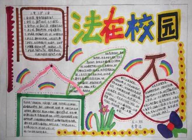 小学依法治校手抄报100字