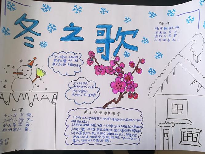 马小五 3 班 冬之歌 主题手抄报优秀作品