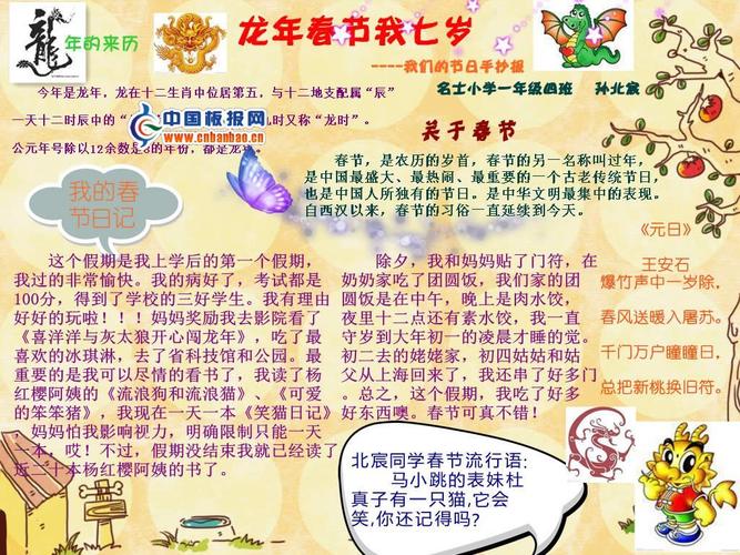 我们的节日手抄报图片 - 春节手抄报 - 老师