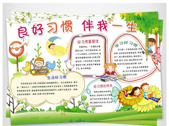 图片行为好习惯从我做起手抄报好习惯手抄报行为习惯健康养成手抄报