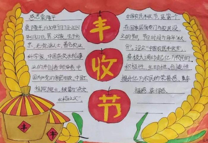 喜迎中国农民丰收节的手抄报