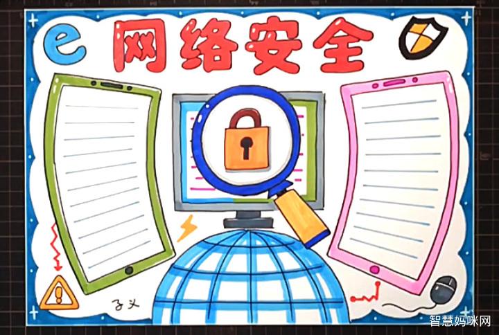 网络安全手抄报简单易画