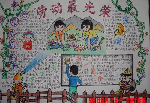 五一歌颂勤劳的劳动人民手抄报五一劳动节手抄报2024劳动最光荣手抄报