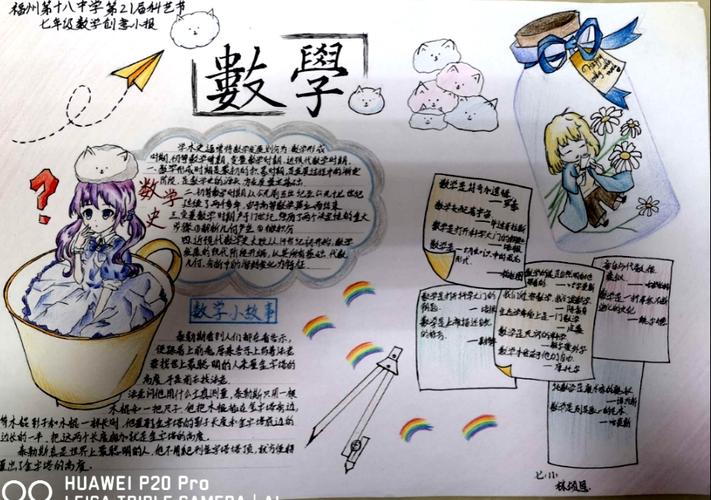 七年级数学创意小报大比拼 写美篇看着一份份图文并茂的精彩手抄报