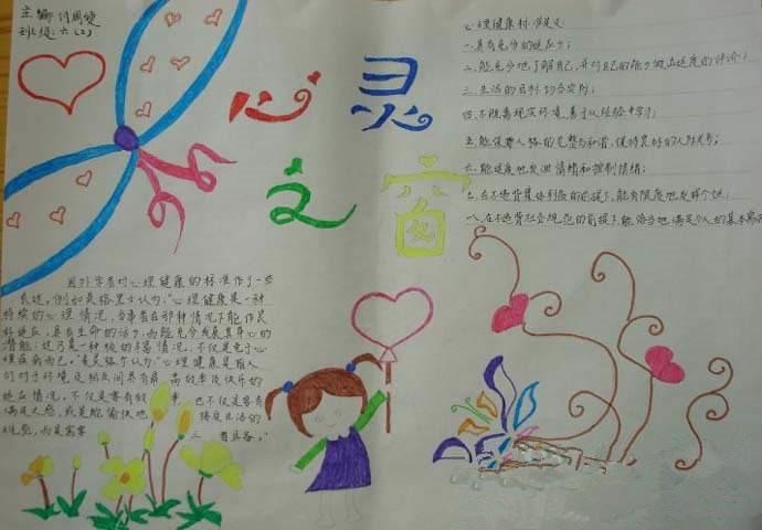 打开心灵的窗户手抄报 手抄报简单又漂亮