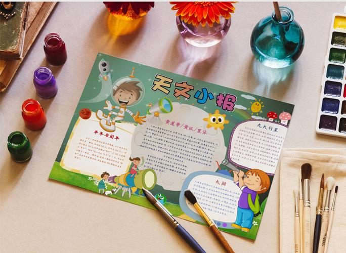 本作品全称为《卡通风九大行星天文科学小报手抄报