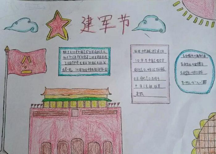 1 第一张小学生八一建军节手抄报2024建军节手抄报怎么画