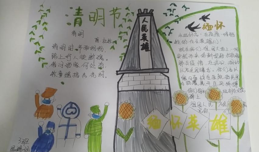 清明节悼念新冠疫情手抄报清明节手抄报