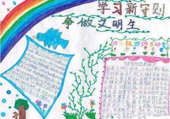 争做文明小学生手抄报四年级简单