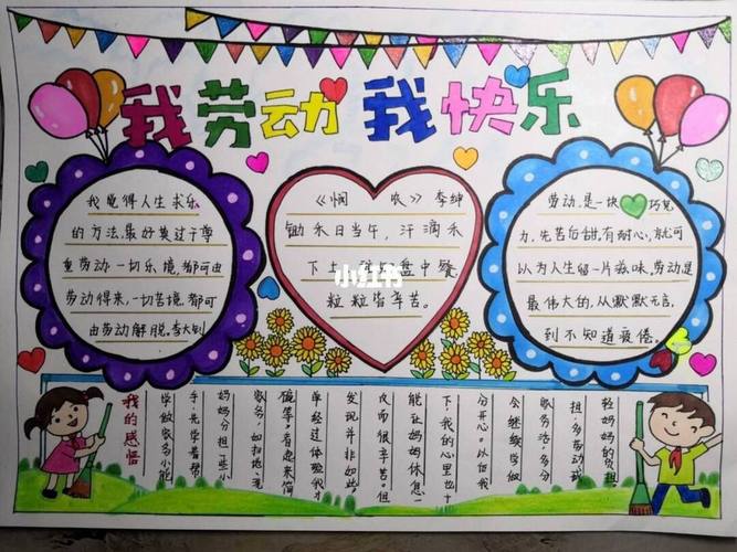 《我劳动我快乐》文家河小学六年级学生手抄报我劳动我快乐优秀手抄报