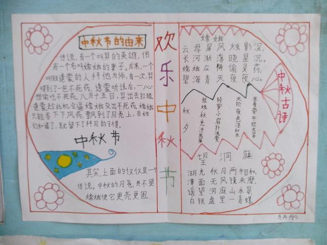 简单的中秋节的手抄报的资料参考一 描写中秋节的古诗词手抄报中秋