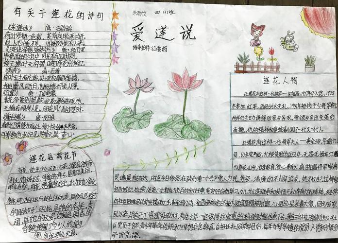 朱雨欣 城厢小学四 3 班 爱莲说 手抄报评选活动 莲花在线