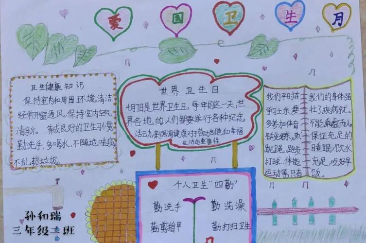 小学爱国卫生月手抄报简单