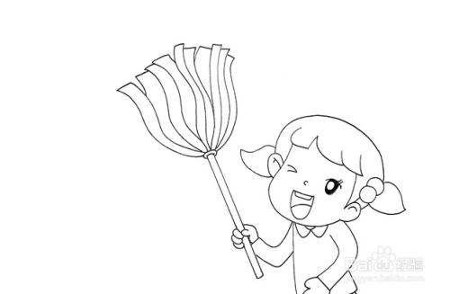 扫把简笔画儿童手抄报 儿童手抄报