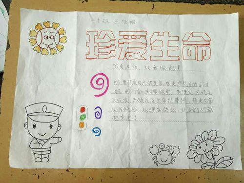 一十班《珍爱生命 幸福成长》手抄报展示