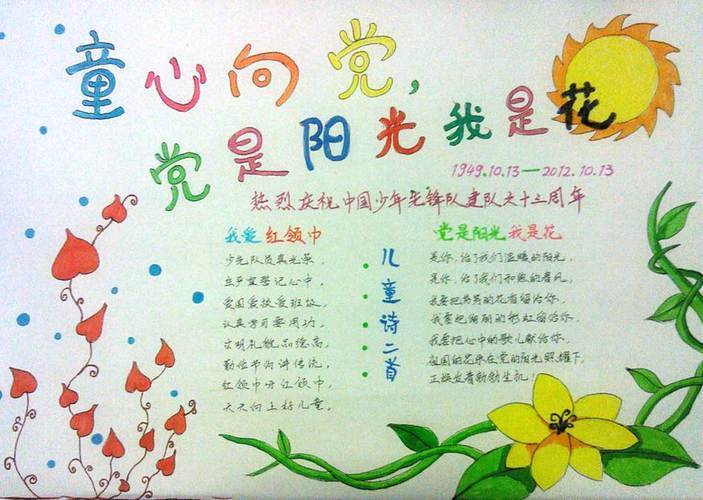 童心向党的手抄报图片 关于童心向党的手抄报 童心向党手抄报 党在我