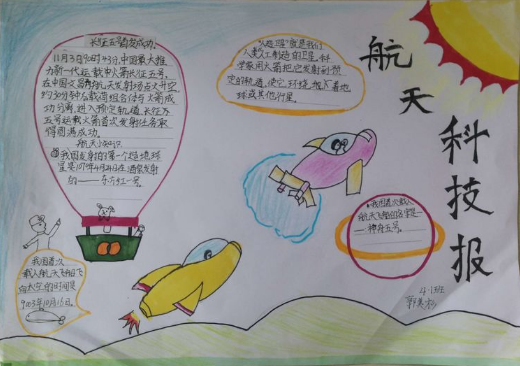 关于航空航天的手抄报图片