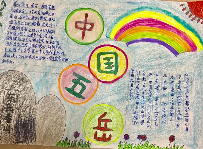 乌鲁木齐市第56中学四 4 班的五岳五湖主题手抄报分享