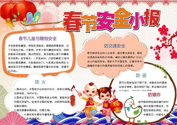 关于春节假期安全的手抄报 假期安全手抄报-