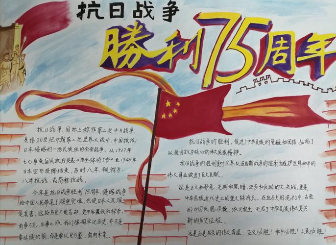 部纪念中国人民抗日战争暨世界反法西斯战争胜利75周年手抄报评比活动