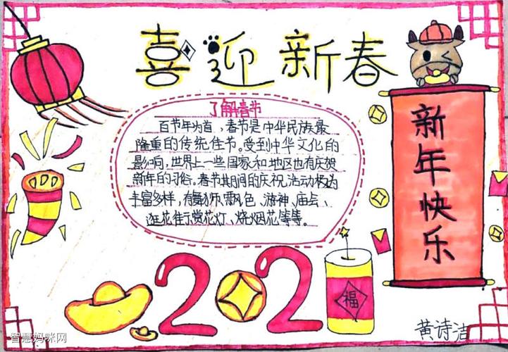 2024欢欢喜喜过大年手抄报