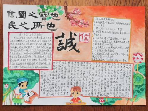诚信教育主题手抄报和板报