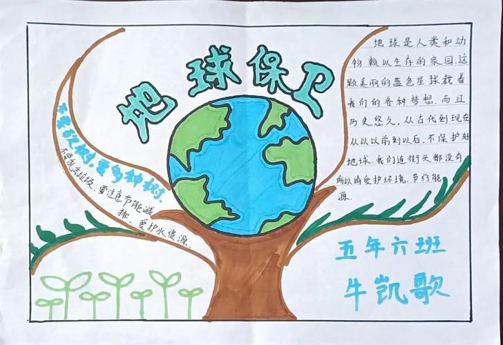小学五年级 爱护环境 保护地球 手抄报作品-图3