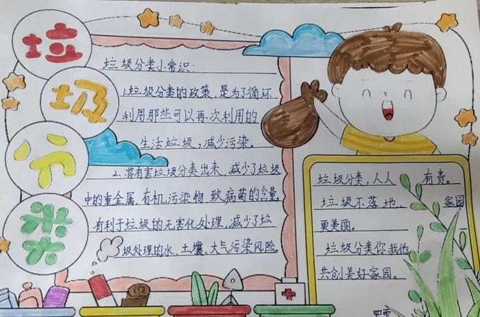 垃圾分类手抄报简单又漂亮图片