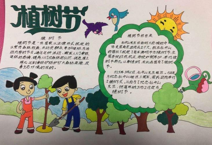 相约春天播种希望徐州湖滨中心小学植树节主题手抄报活动