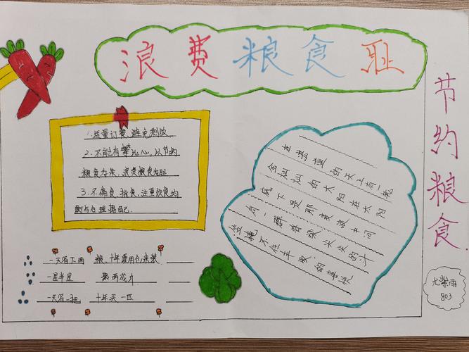 for my grade 3之 节约光荣 浪费可耻 手抄报