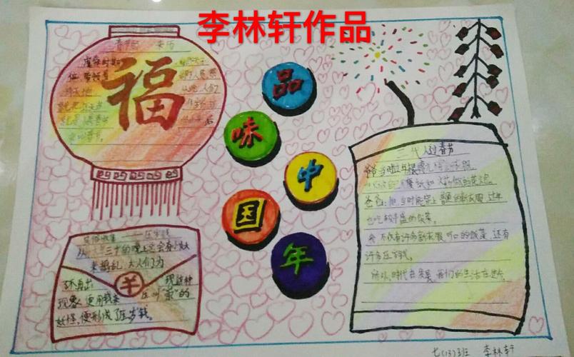 光智中学2024级13班品味中国年专题手抄报年画集锦