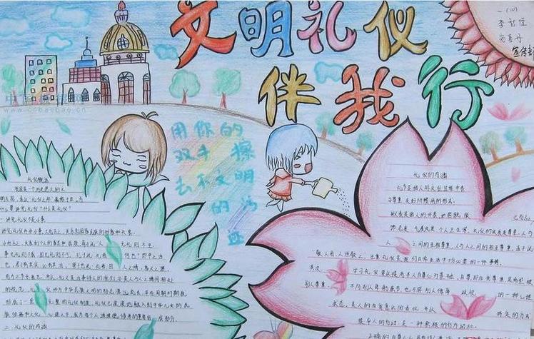 公共场所礼先行手抄报手抄报简单又好看