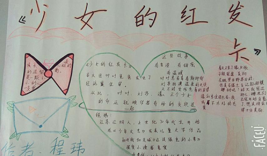 少女红发卡的思维导图手抄报英语导图手抄报
