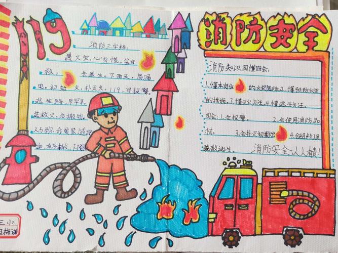 消防安全 人人有责 子长市秀延小学三年级一班手抄报展示