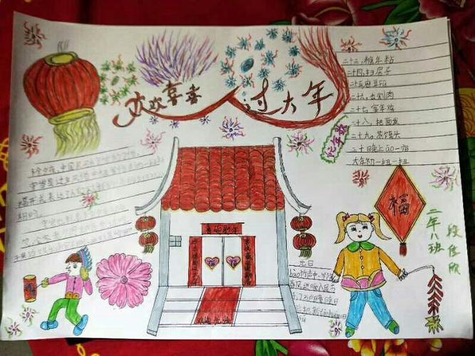 快快乐乐过大年语文手抄报快乐语文手抄报