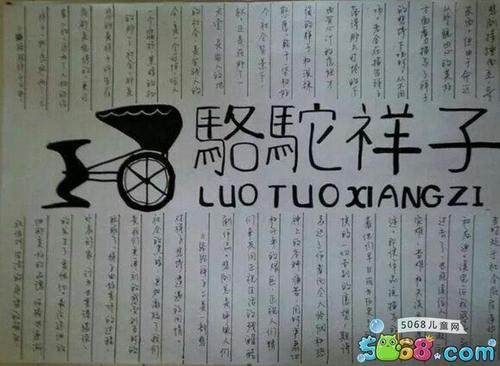 骆驼祥子手抄报黑白骆驼祥子手抄报黑白线条 骆驼祥子手抄报黑白骆驼祥子手抄报黑白线条