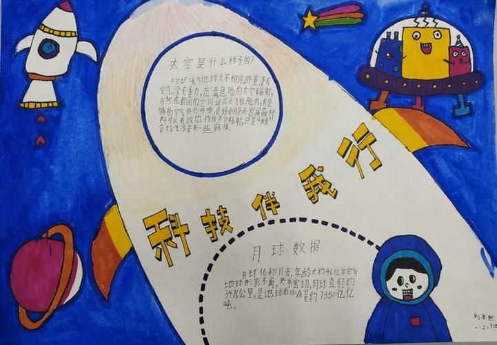 科技伴我行 潜江市田家炳实验小学一年级优秀科技手抄报暨科幻画