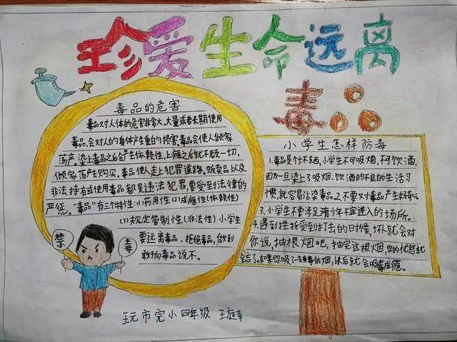 远离毒品》 吕宇涵衡南县衡云小学 1901班01中小学生禁毒手抄报