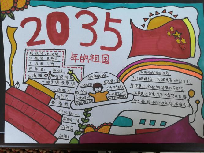 红领巾小创客 杭锦旗第四小学 我心目中的2035 手抄报征集